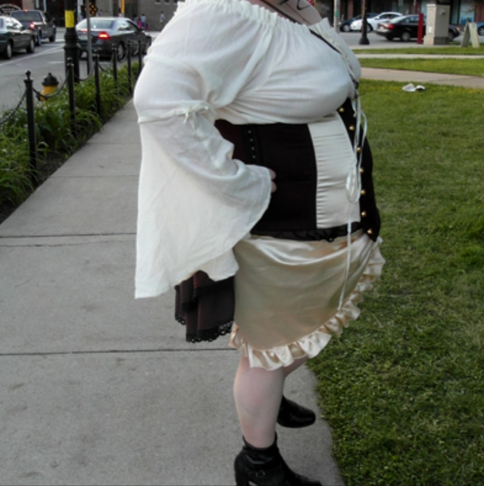 Victorian Gothic Steampunk Steel Boned Corset Skirt&Bustle Belt